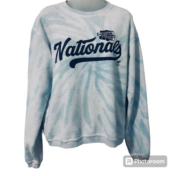Varsity Spirit NCA Nationals Ribbed Sweatshirt  Womens Size XS Blue White TieDye - Picture 10 of 10